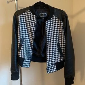 Print leather jacket
